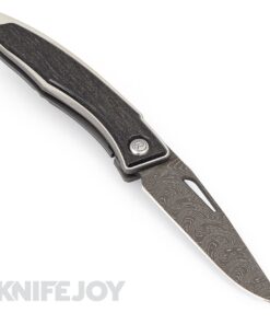 Chris Reeve Knives 2021 Mnandi Drop Point Boomerang Damascus Blade with Bog Oak Inlay Left Handed Knife