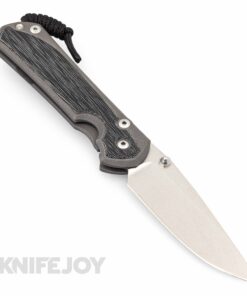 Chris Reeve Knives LEFT HAND Large Sebenza 31 Drop Point Plain Blade/ Double Silver Lugs with Black Micarta Inlay