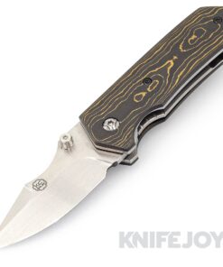 K.C. Gray Knives Custom Squeegee Magnacut Blade with Gold Camo Fat Carbon Scales