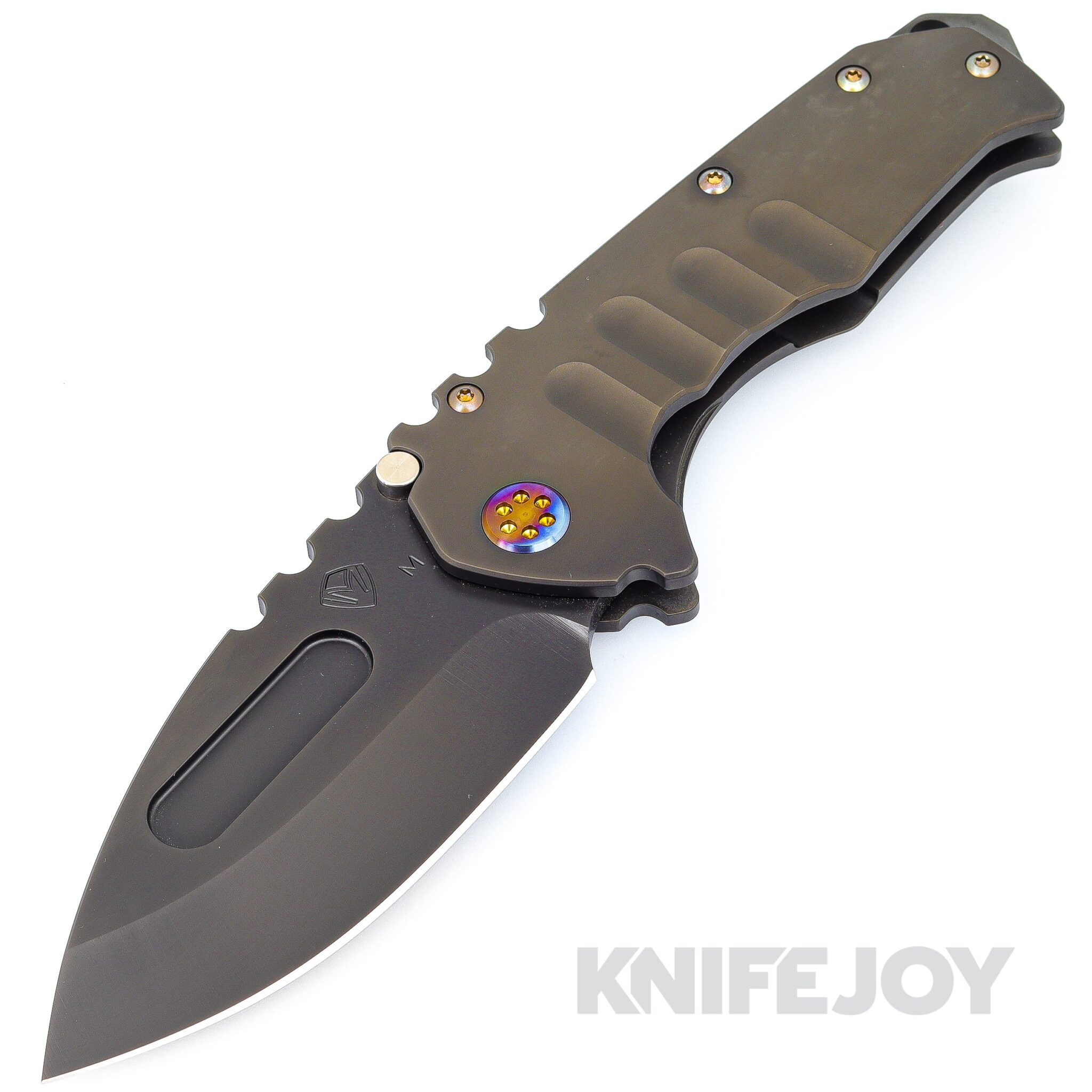 Medford Knives Praetorian "T" Magnacut PVD Drop Point Blade with PVD Handles/ Flamed Hardware and Clip