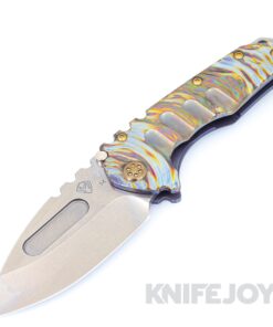 Medford Knives Praetorian "T" Magnacut Tumbled  Drop Point Blade with Faced Flamed Tsunami Handles/ Bronze Hardware and Flamed Clip