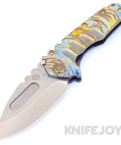 Medford Knives Praetorian "T" Magnacut Tumbled  Drop Point Blade with Faced Flamed Tsunami Handles/ Bronze HW and Flamed Clip