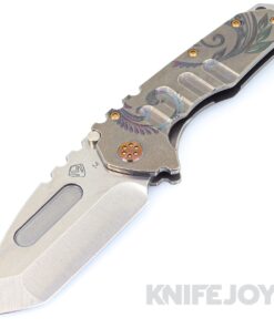 Medford Knives Praetorian "T" Magnacut Tumbled Tanto Blade with Tumbled Bronze Laurel Leaf Handles/ Dark Brass/ Bronze Hardware and Clip