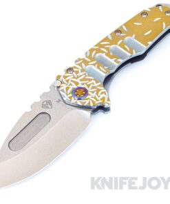 Medford Knives Praetorian "T" Magnacut Tumbled Drop Point Blade with Aqua/ Bronze Jasmine Fade Handles/ Flamed Hardware and Clip