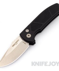 Pro-tech Knives PTLG405 Auto SBR Short Bladed Rockeye S35VN Stonewash/Satin Blade with Machine Textured Black Handle
