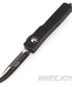 MICROTECH 148-1T UTX-70 OTF Auto Single Edge Tactical Standard Blade with Black Aluminum Handles