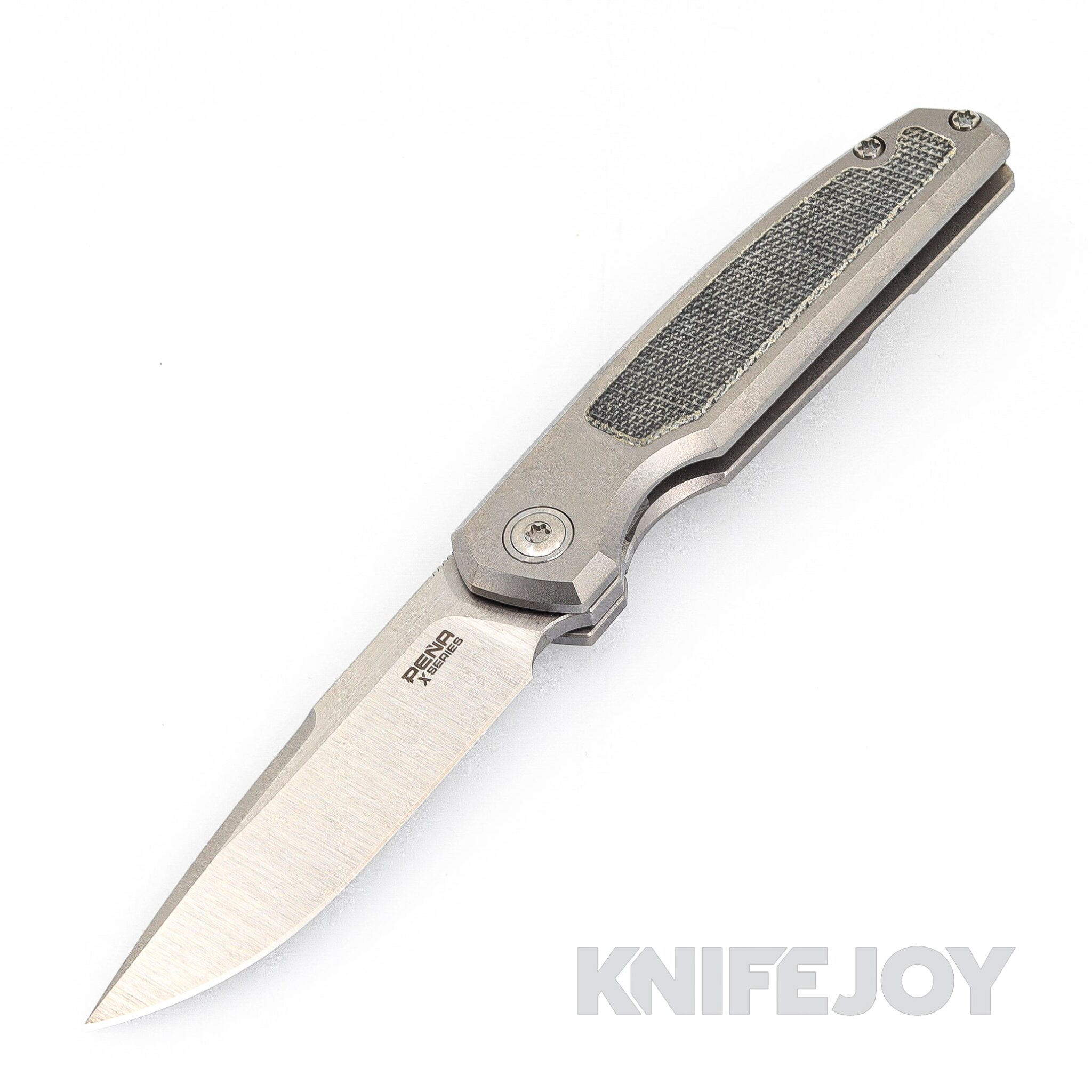 Enrique Pena Front Flipper Caballero Bead Blasted Blade with Black Micarta Inlay/ Titanium Handles X Series