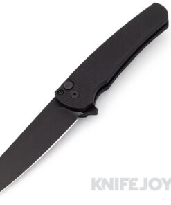 Pro-tech Knives PT5206 Malibu Reverse Tanto Flipper Black DLC Blade with Textured Black Handle