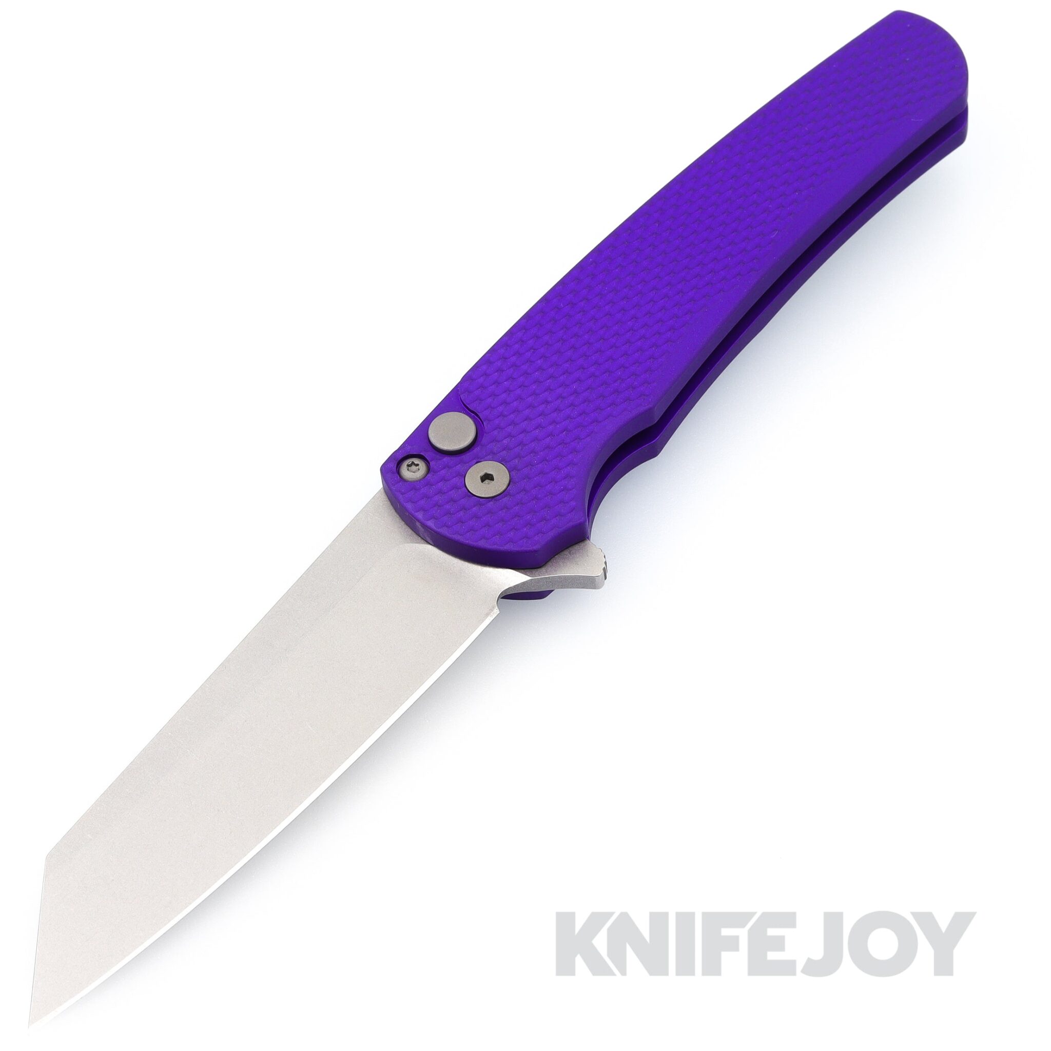 Pro-tech Knives PT5205-PURP Malibu Reverse Tanto Flipper Stonewash 20CV Blade with Purple Textured Handle