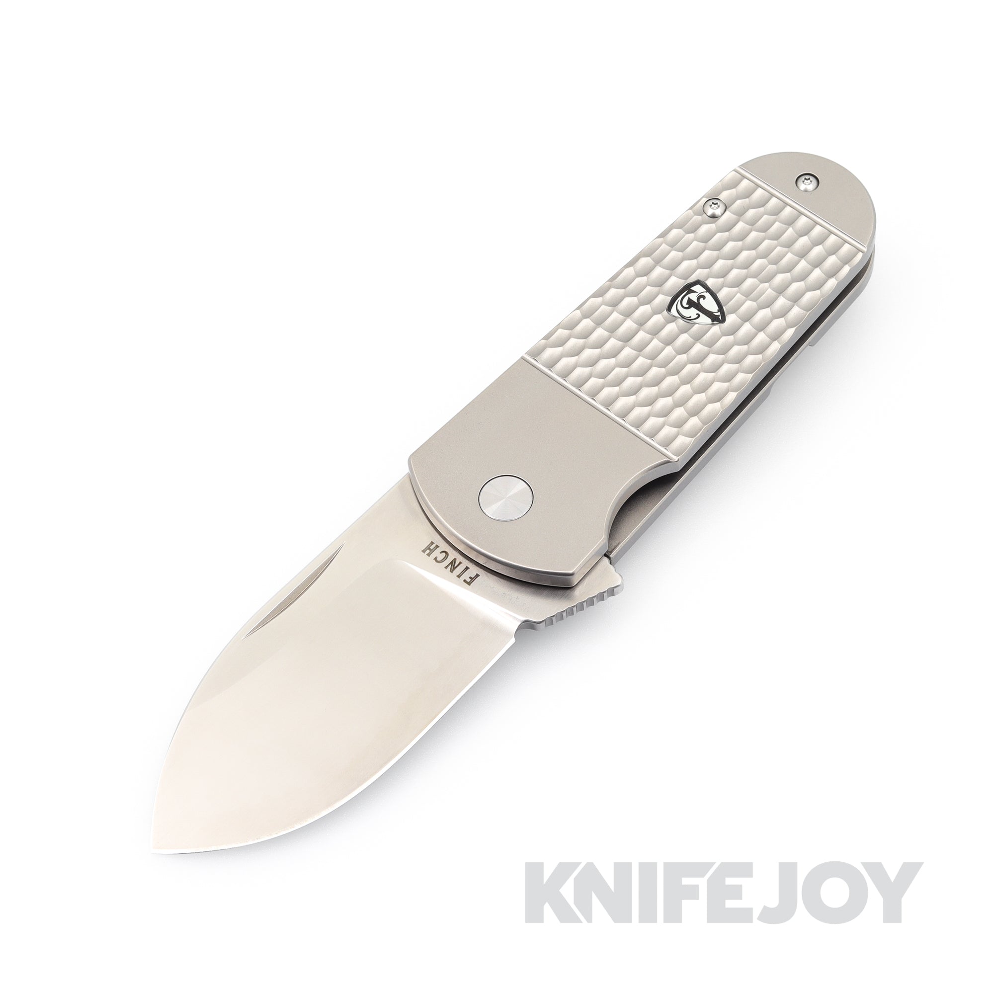 Finch Knife Company Buffalo Tooth Satin Blade with Jigged Titanium Handles