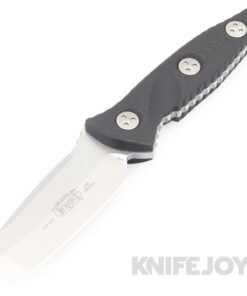 MICROTECH 114M-10 SOCOM Alpha Mini Fixed Blade Tanto Edge Stonewash Blade with Black G10 Handles