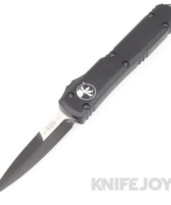 MICROTECH 120-1T Ultratech OTF Auto Tactical Bayonet Grind Black Blade with Black Aluminum Handles