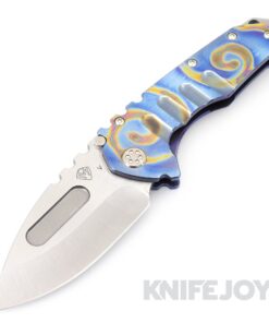 Medford Knives Praetorian "T" CPM 20CV Tumbled Drop Point Blade with Face Flamed Blues "Curls" Handles/ Blue Spring/ Standard HW/ Blues Clip KJ Exclusive - Display model and comes with all packaging.