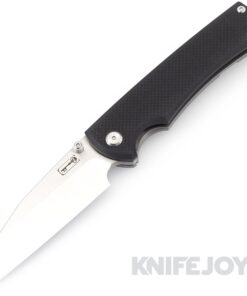 Chaves Knives Sangre 229 Belt Finish Wharncliffe Blade with Black G10 Show Side/ Titanium Handles