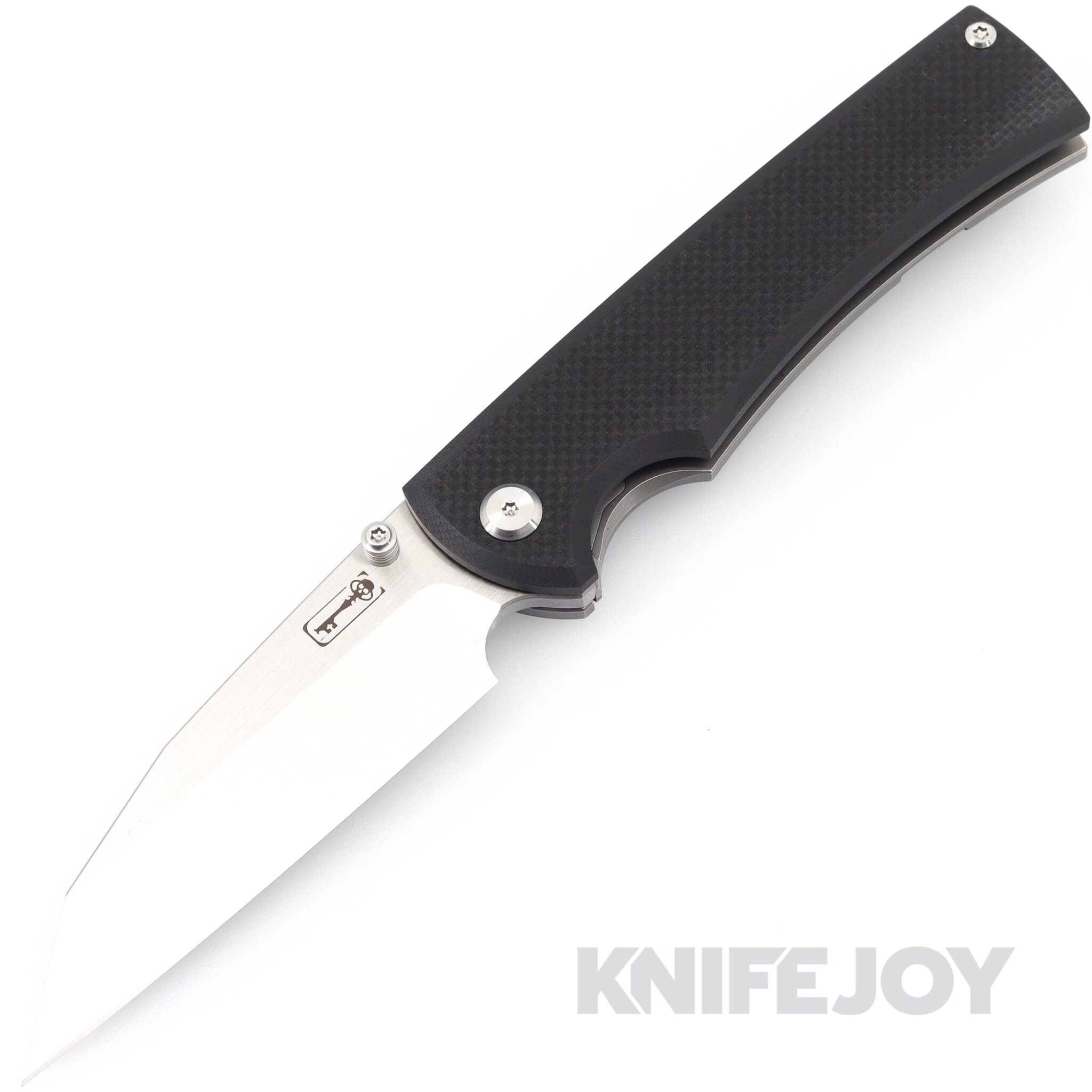 Chaves Knives Sangre 229 Belt Finish Wharncliffe Blade with Black G10 Show Side/ Titanium Handles