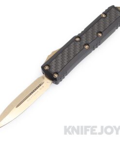 MICROTECH 126-13CFIS Daytona OTF Auto Signature Series Double Edge Bronze Standard Blade and Carbon Fiber Inlay Handles