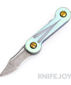 Vandermeulen Bladeworks Custom KeyBar Knife Engraved/ Logo with Green/ Purple Anodized Titanium