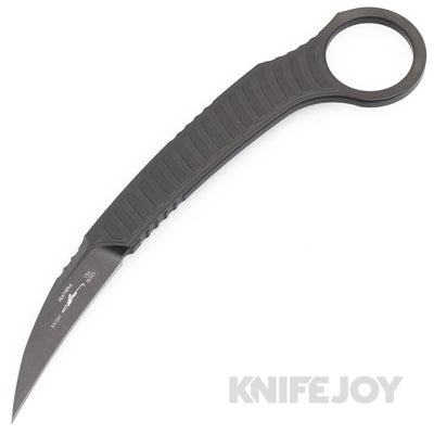 MICROTECH 215-1DLCS Fixed Blade Signature Series Feather Karambit DLC Single Edge Standard Blade with DLC Handles