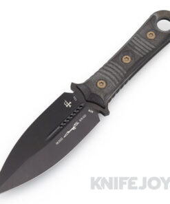 MICROTECH 201-1DLCCFS SBD Fixed Blade Double Edge SS DLC Standard with Carbon Fiber Handle