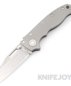 Demko Knives AD20.5 Shark Lock Stonewash 3V Sharks Foot Blade with Smooth ALL Titanium Handles
