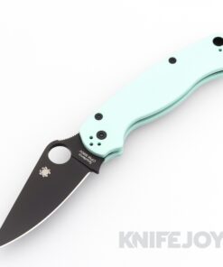 Spyderco C81GPTLBK2 Paramilitary 2 MGE Exclusive DLC S90V Blade with Teal G10 Scales (Blackout Hardware)