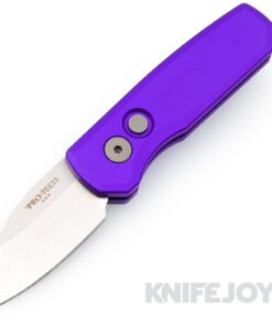 Pro-tech Knives PTR5301-Purple Auto Runt 5 Stonewash Wharncliffe Magnacut Blade with Smooth Purple Handle/ Blasted Hardware/ Black Clip
