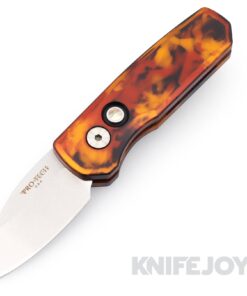 Pro-tech Knives PTR5301-DF Auto Runt 5 Stonewash Magnacut Wharncliffe Blade with "Del Fuego" Anodized Handle/ Polished Hardware and Clip
