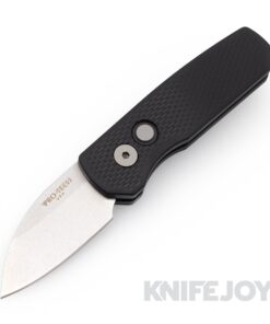 Pro-tech Knives PTR5305 Auto Runt 5 Stonewash Magnacut Wharncliffe Blade with Textured Black Handle/ Blasted Hardware/ Black Clip