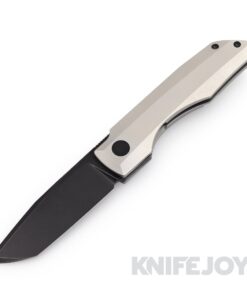 Vero Engineering Impulse Mini Blackwash Tanto Blade Frame LocK Flipper with Stonewash Titanium Handles