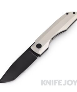 Vero Engineering Impulse Mini DLC Tanto Blade Frame Lock Flipper with Stonewash Titanium Handles