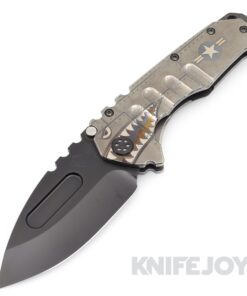 Medford Knives Praetorian "T" CPM 20CV PVD Drop Point Blade with Tumbled "Warthog/Rivets" Handles/ PVD Hardware and Clip KJ Exclusive