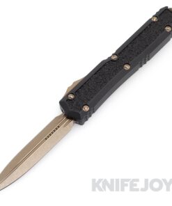 MICROTECH 206-13APS Makora Double Edge OTF Auto Signature Series Bronze Apocalypitc Standard Blade with Nickel Boron Internals/ Black Grip Aluminum Handles
