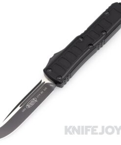 MICROTECH 233II-1TS UTX-85 II OTF Auto Signature Series Tactical Standard Single Edge Blade with Black Textured Aluminum Handles