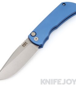 McNees Knives PM Mac 2 Auto Stonewash Blade with Matte Blue Aluminum Handle