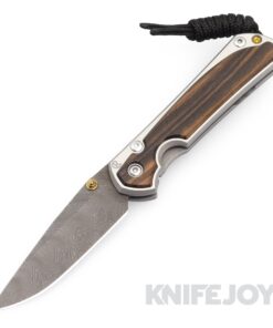 Chris Reeve Knives Small Sebenza 31 Drop Point Boomerang Damascus Blade with Macassar Ebony Inlay/ Polished Handles