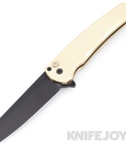 Pro-tech Knives PT5213 Malibu Flipper Limited DLC 20CV Black Reverse Tanto Blade By Mike Irie Blade with Textured Bronze Aluminum Handle/ Mosaic Push Button