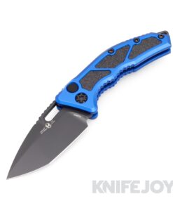 Heretic Knives H011-4A-BLU Medusa Auto Black Tanto Blade with Blue Handles/ Black Hardware