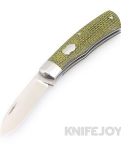 Pepe Jalomo Custom Native SlipJoint CPM154 Blade with Green Burlap Composite/ Shade Tree Handles SS Shield/Hardware/ Liners/ Bolsters