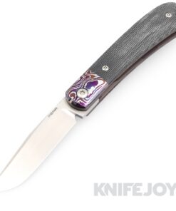 Enrique Pena Custom Front Flipper Trapper with Denim Micarta Handles/ Mokuti Bolsters and Clip