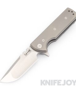 Chaves Knives T.A.K. Belt Finish Drop Point Blade with Stonewash Titanium Handles
