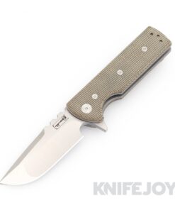 Chaves Knives T.A.K. Belt Finish Drop Point Blade with Green Micarta Handles
