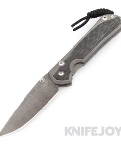 Chris Reeve Knives Large Sebenza 31 Drop Point Ladder Damascus Blade with Black Canvas Micarta Inlay Handles