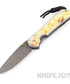 Chris Reeve Knives Large Sebenza 31 Drop Point Ladder Damascus with Box Elder Inlay Polished Handles