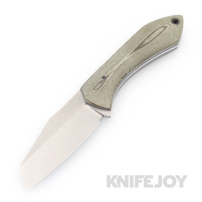 Boatright Bladeworks Custom Moraine-M Fixed Blade Satin Stonewash Nitro-V Blade with Green Linen Micarta Handles/ G10 Liners