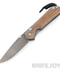 Chris Reeve Knives Large Sebenza 31 Drop Point Boomerang Damascus with Natural Canvas Micarta Inlay Handles