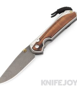 Chris Reeve Knives Large Sebenza 31 Drop Point Boomerang Damascus with Macassar Ebony Inlays Polished Handles