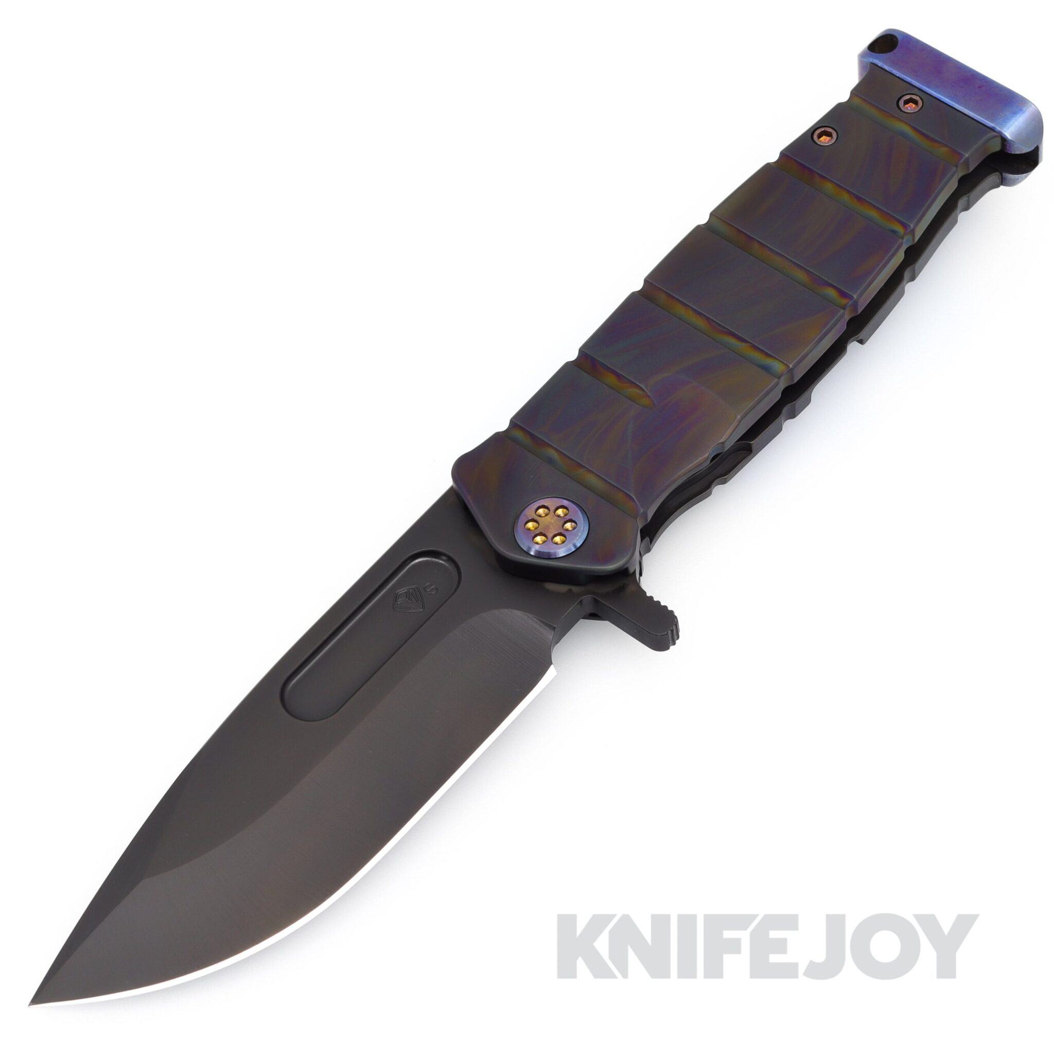 Medford Knives USMC FF S35VN PVD Blade with PVD Abalone Handles/ Flamed Hardware/ Flamed Clip/ Flamed Pommel