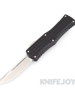 MICROTECH 703-10FRS Hera Auto OTF Signature Series Single Edge Stonewash Standard Blade with Black Frag Aluminum Handles