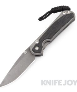 Chris Reeve Knives Small Sebenza 31 Black Canvas Micarta Inlay with Raindrop Damascus Drop Point Blade
