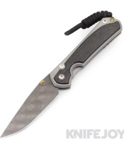 Chris Reeve Knives Small Sebenza 31 Drop Point Raindrop Damascus Blade with Bog Oak Inlay Matte Finish Handles